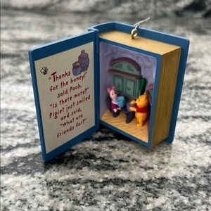 Blue Storybook Ornament with Pooh and Piglet